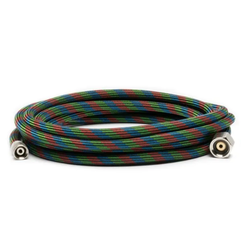 BT010 Iwata 10' Braided Nylon Airbrush Hose with Iwata Airbrush Fitting and 1/4" Compressor Fitting