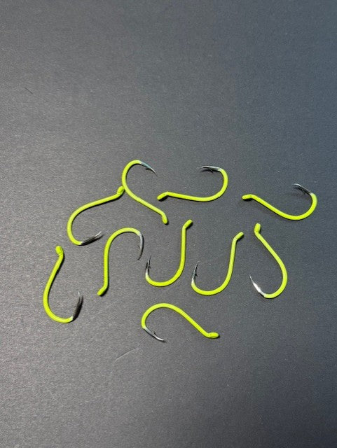 UV Chartreuse Offset Octopus Hooks 10 pack