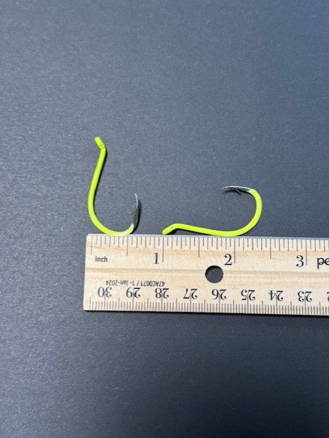 UV Chartreuse Offset Octopus Hooks 10 pack