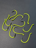 UV Chartreuse Offset Octopus Hooks 10 pack